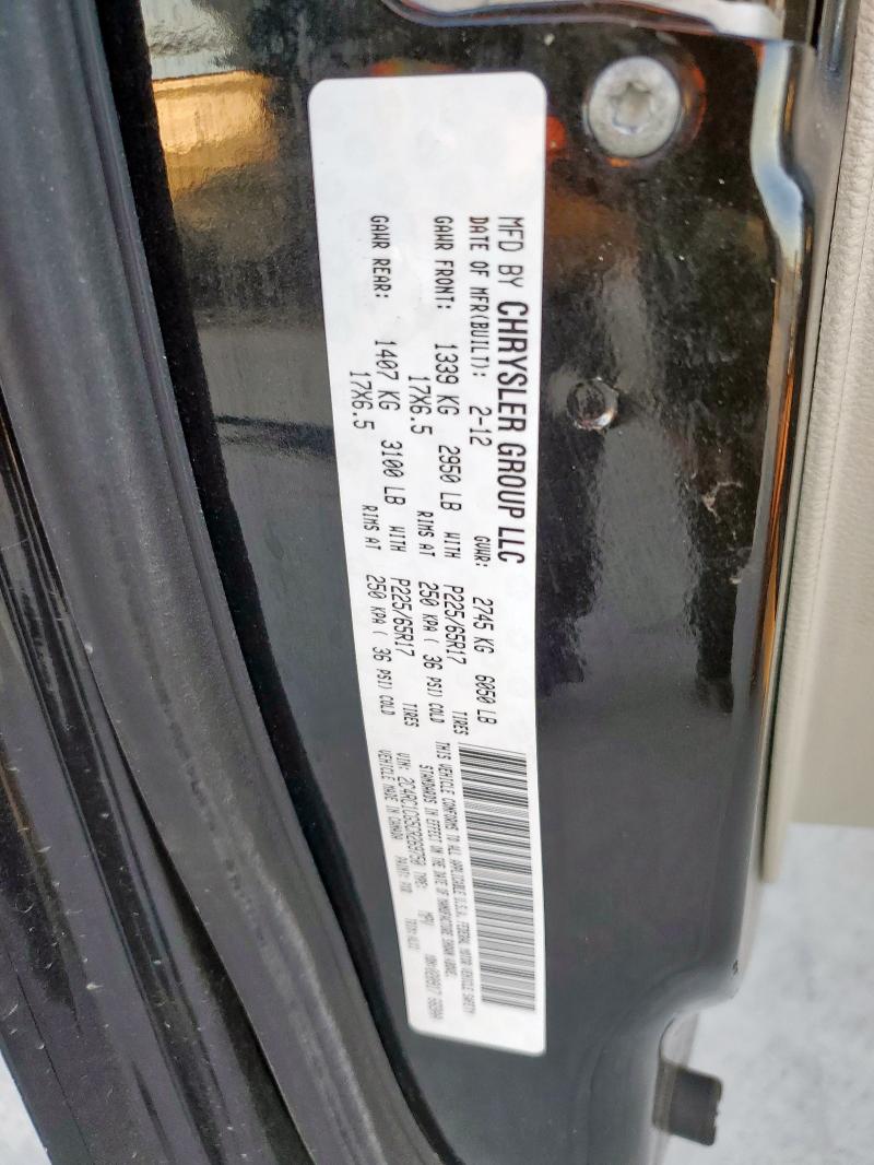 2C4RC1CG5CR269750 - 2012 CHRYSLER TOWN & COU TOURING L BLACK photo 13