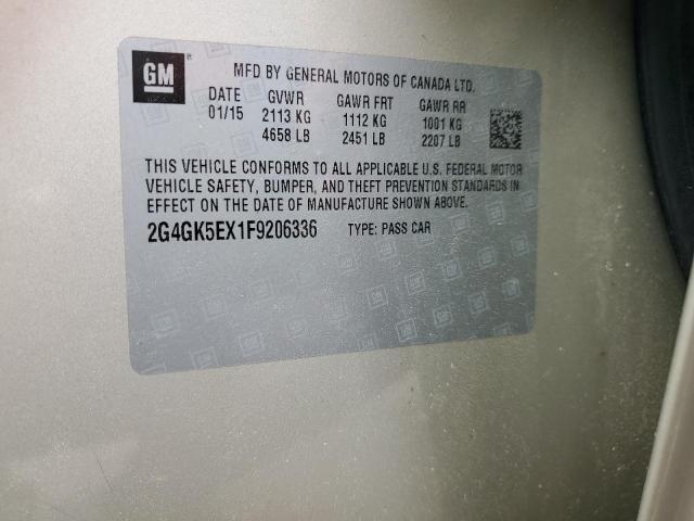 2G4GK5EX1F9206336 - 2015 BUICK REGAL BEIGE photo 12