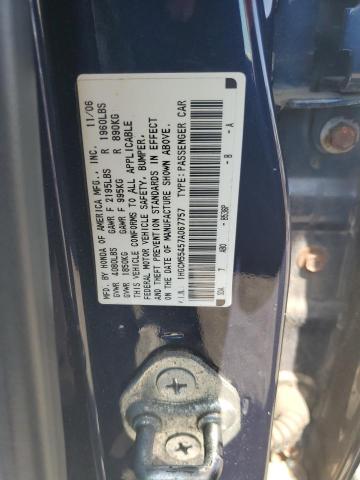 1HGCM55457A067757 - 2007 HONDA ACCORD LX BLUE photo 13