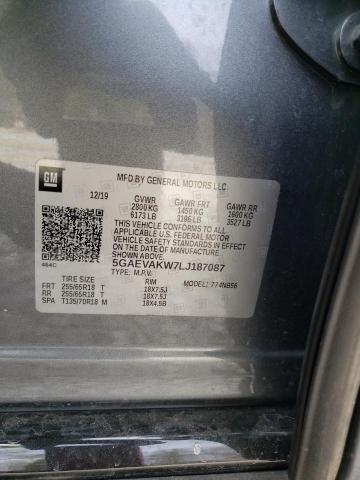 5GAEVAKW7LJ187087 - 2020 BUICK ENCLAVE ESSENCE გრაფიტი ფოტო 13