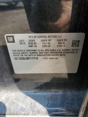1G11C5SL3EF117715 - 2014 CHEVROLET MALIBU 1LT 黑色 照片 12