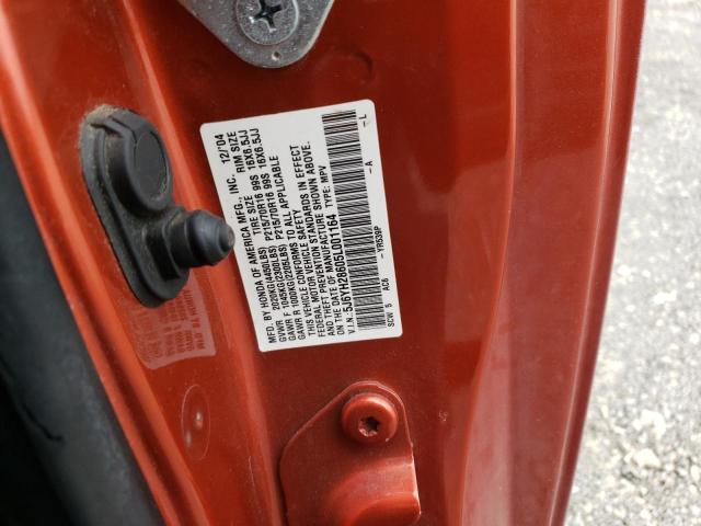 5J6YH28605L001164 - 2005 HONDA ELEMENT EX ORANGE photo 12