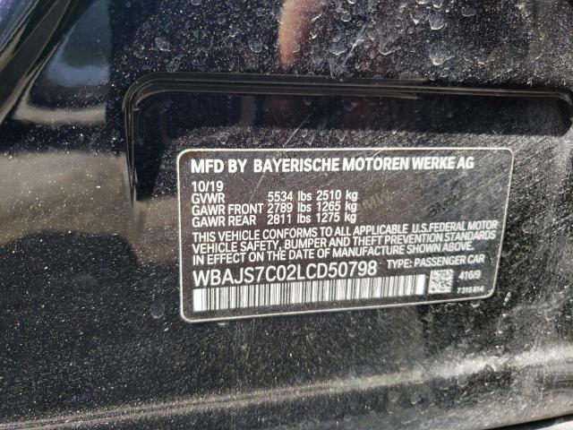 WBAJS7C02LCD50798 - 2020 BMW M550XI BLACK photo 12