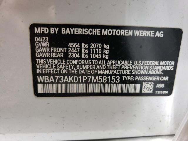 WBA73AK01P7M58153 - 2023 BMW 228XI WHITE photo 12