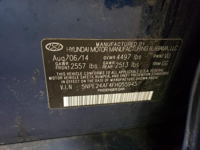 5NPE24AF4FH055945 - 2015 HYUNDAI SONATA SE BLUE photo 12