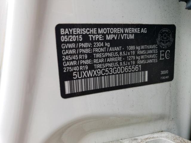 5UXWX9C53G0D65561 - 2016 BMW X3 XDRIVE28I WHITE photo 13