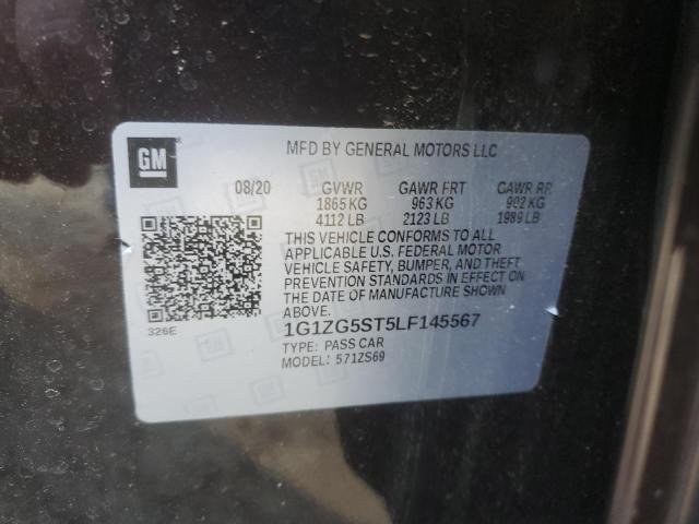 1G1ZG5ST5LF145567 - 2020 CHEVROLET MALIBU RS 棕色 照片 12