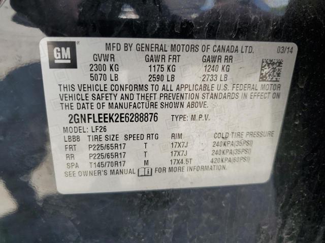 2GNFLEEK2E6288876 - 2014 CHEVROLET EQUINOX LS BLACK photo 13