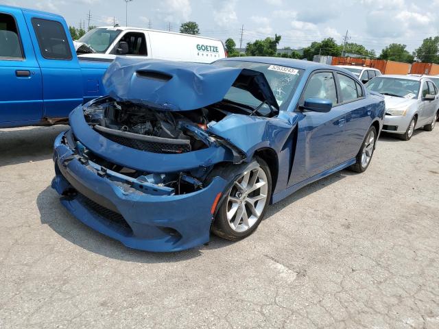 2C3CDXHG8MH535613 - 2021 DODGE CHARGER GT BLUE photo 1