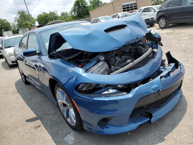 2C3CDXHG8MH535613 - 2021 DODGE CHARGER GT BLUE photo 4