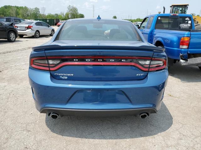 2C3CDXHG8MH535613 - 2021 DODGE CHARGER GT BLUE photo 6