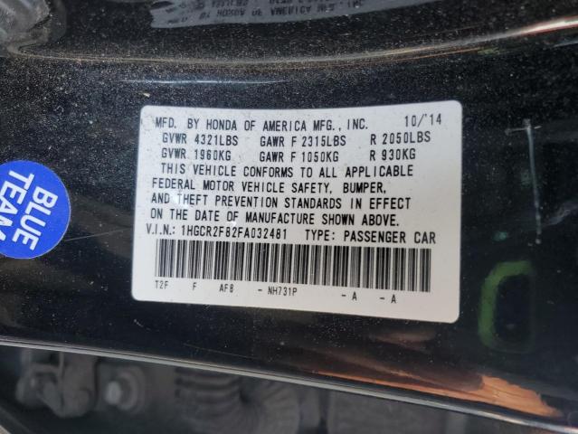 1HGCR2F82FA032481 - 2015 HONDA ACCORD EXL BLACK photo 12