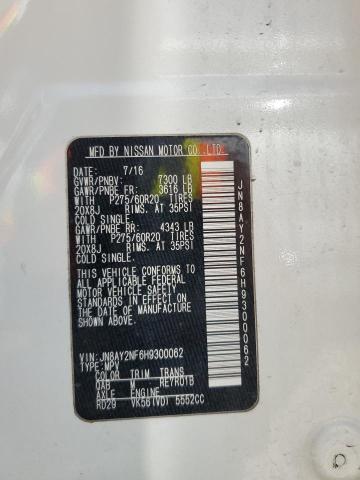 JN8AY2NF6H9300062 - 2017 NISSAN ARMADA PLATINUM WHITE photo 13