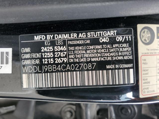 WDDLJ9BB4CA027087 - 2012 MERCEDES-BENZ CLS 550 4MATIC BLACK photo 12