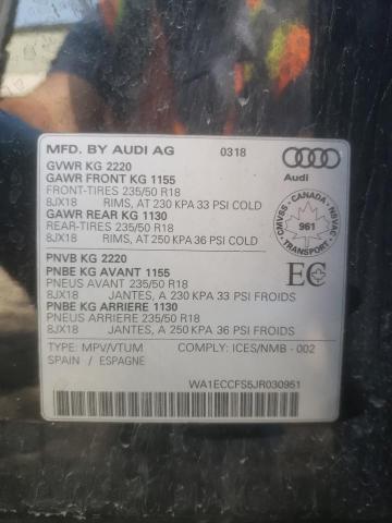 WA1ECCFS5JR030951 - 2018 AUDI Q3 PREMIUM BLACK photo 14