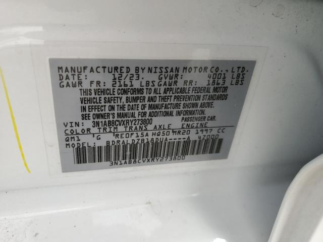 3N1AB8CVXRY273800 - 2024 NISSAN SENTRA SV WHITE photo 12