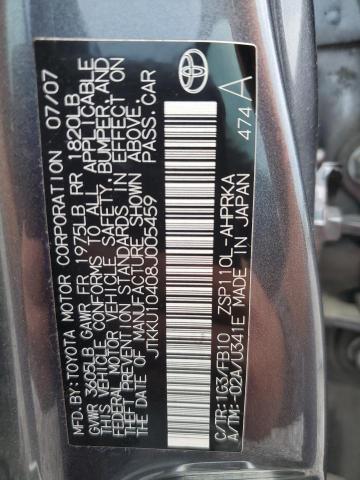 JTKKU10408J005459 - 2008 SCION XD AUTOMAT GRAY photo 12