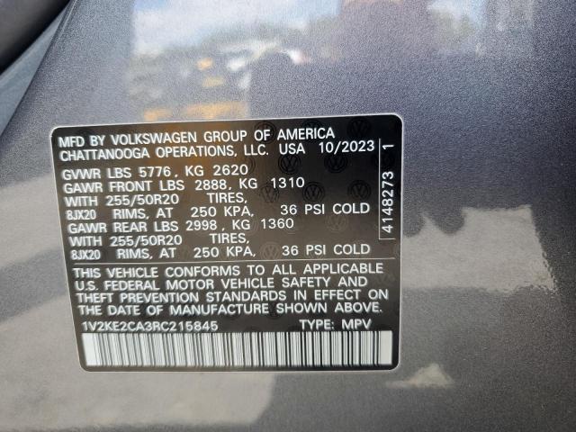 1V2KE2CA3RC215845 - 2024 VOLKSWAGEN ATLAS CROS SE GRAY photo 13
