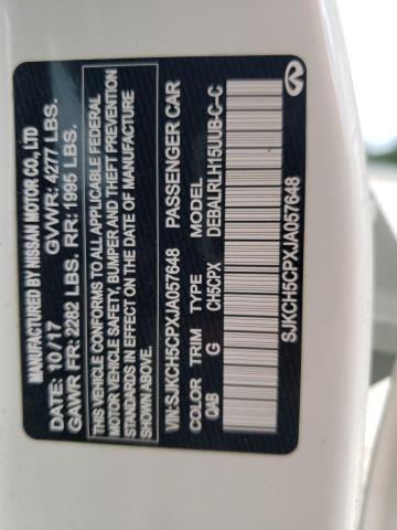 SJKCH5CPXJA057648 - 2018 INFINITI QX30 BASE WHITE photo 12