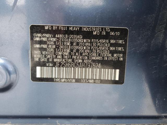 JF2SH6BC5AH797524 - 2010 SUBARU FORESTER XS Көк фото 14