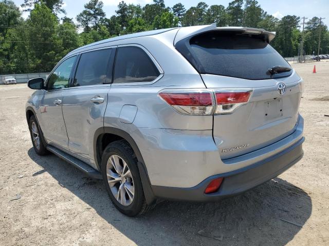 5TDKKRFH3FS076421 - 2015 TOYOTA HIGHLANDER XLE 银色 照片 2