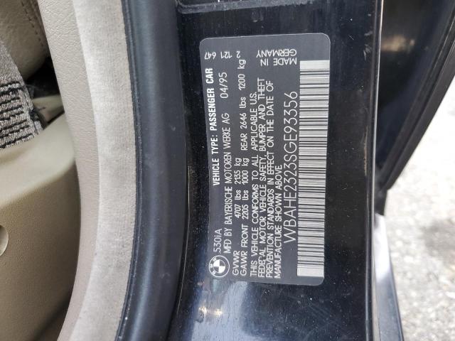 WBAHE2323SGE93356 - 1995 BMW 530 I AUTOMATIC BLACK photo 12