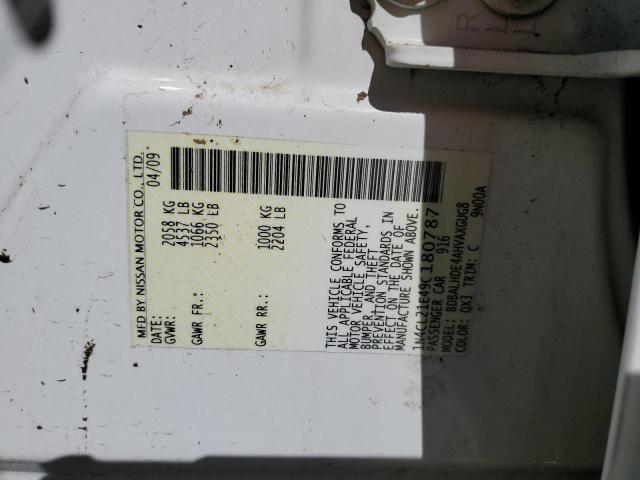 1N4CL21E49C180787 - 2009 NISSAN ALTIMA HYBRID WHITE photo 12