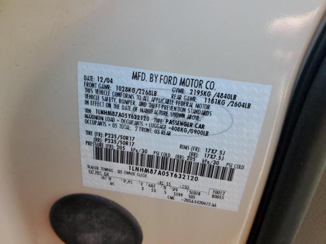 1LNHM87A05Y632120 - 2005 LINCOLN LS 奶油色 照片 12