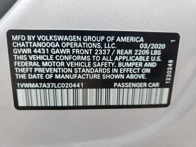 1VWMA7A37LC020441 - 2020 VOLKSWAGEN PASSAT R-LINE Gümüş foto 13