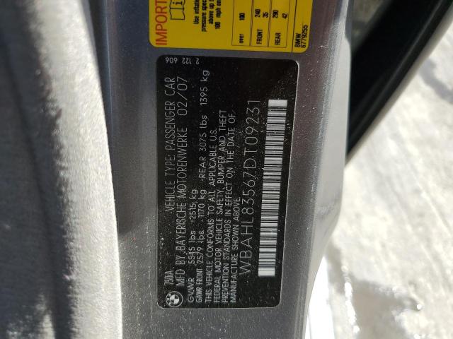 WBAHL83567DT09231 - 2007 BMW 7 SERIES I 灰色 照片 12