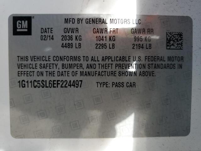 1G11C5SL6EF224497 - 2014 CHEVROLET MALIBU 1LT 白色 照片 12