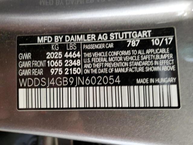 WDDSJ4GB9JN602054 - 2018 MERCEDES-BENZ CLA 250 4MATIC GRAY photo 13