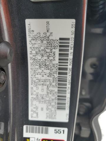 3TMJU4GN7AM104128 - 2010 TOYOTA TACOMA DOUBLE CAB PRERUNNER CHARCOAL photo 12