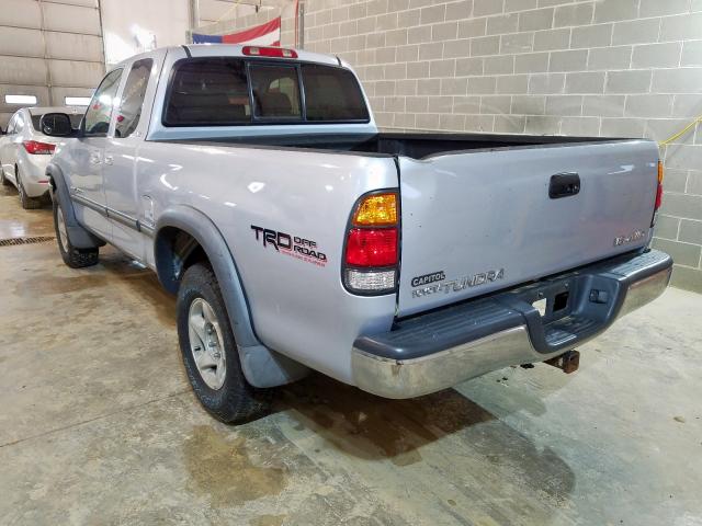 5TBBT4415YS054731 - 2000 TOYOTA TUNDRA ACCESS CAB ვერცხლისფერი ფოტო 3