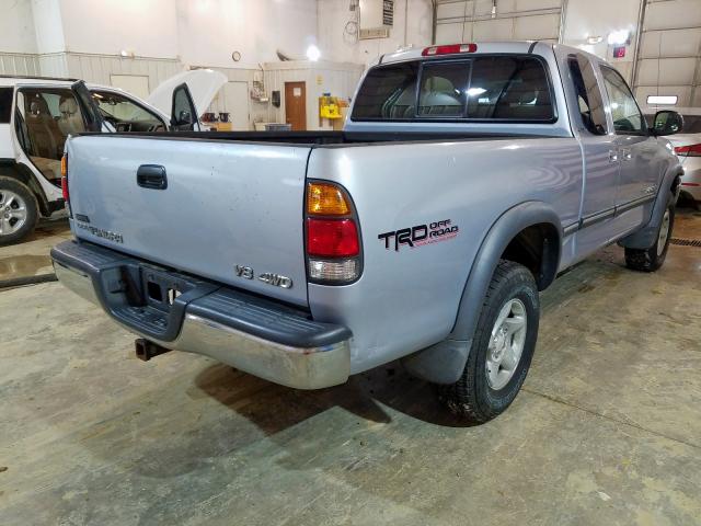 5TBBT4415YS054731 - 2000 TOYOTA TUNDRA ACCESS CAB ვერცხლისფერი ფოტო 4