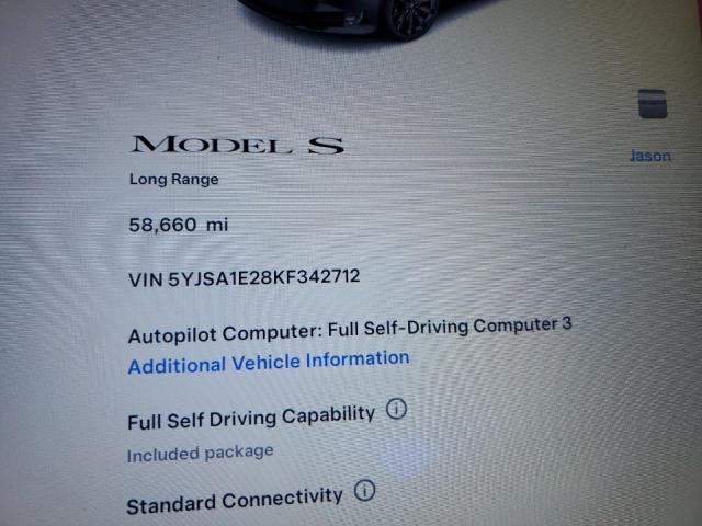 5YJSA1E28KF342712 - 2019 TESLA MODEL S BLACK photo 9