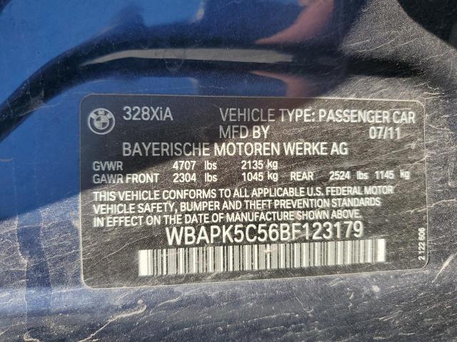 WBAPK5C56BF123179 - 2011 BMW 328 XI SULEV BLUE photo 12