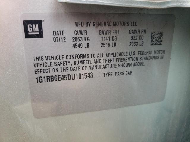 1G1RB6E45DU101543 - 2013 CHEVROLET VOLT SILVER photo 12