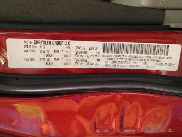 1D4RE4GG4BC697552 - 2011 DODGE DURANGO CREW RED photo 14