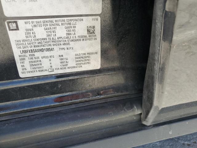 LRBFXBSAXHD108541 - 2017 BUICK ENVISION ESSENCE Սև լուսանկար 13