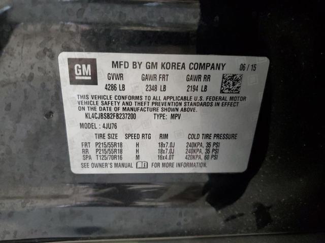 KL4CJBSB2FB237200 - 2015 BUICK ENCORE CONVENIENCE 黑色 照片 12