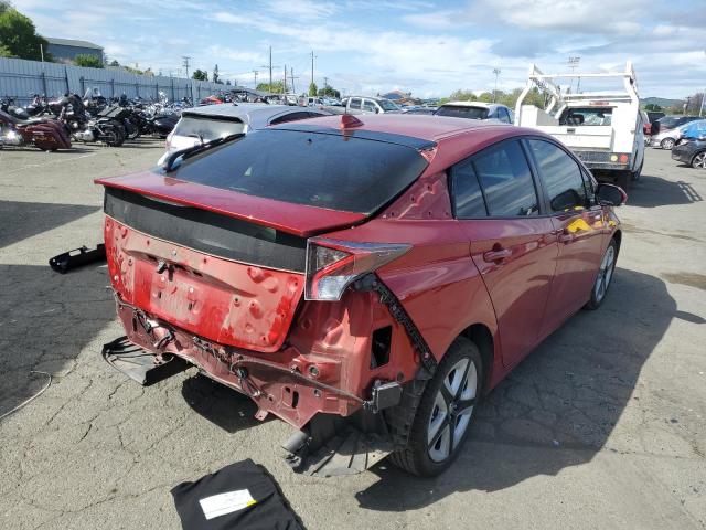 JTDKARFU5J3065124 - 2018 TOYOTA PRIUS RED photo 3