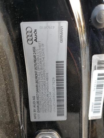 WAUCVAFR2CA017629 - 2012 AUDI S5 PREMIUM PLUS BLACK photo 12