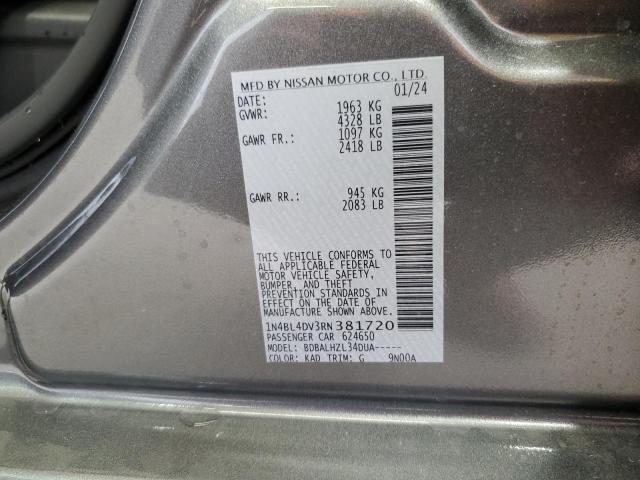 1N4BL4DV3RN381720 - 2024 NISSAN ALTIMA SV GRAY photo 12