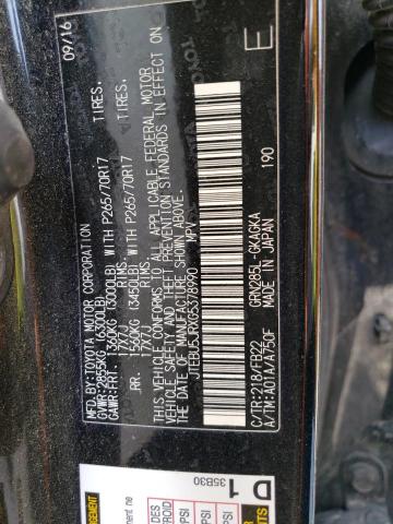 JTEBU5JRXG5378990 - 2016 TOYOTA 4RUNNER SR5/SR5 PREMIUM 黑色 照片 13