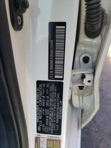 KNADM4A38G6670549 - 2016 KIA RIO LX WHITE photo 12