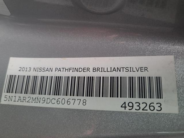 5N1AR2MN9DC606778 - 2013 NISSAN PATHFINDER S 银色 照片 10