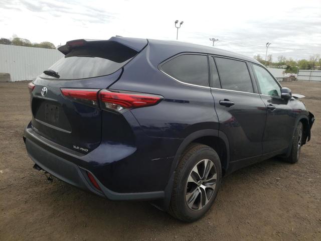 5TDGZRBH5LS515508 - 2020 TOYOTA HIGHLANDER XLE BLUE photo 3