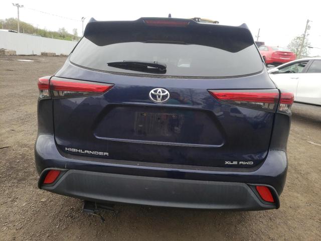 5TDGZRBH5LS515508 - 2020 TOYOTA HIGHLANDER XLE BLUE photo 6