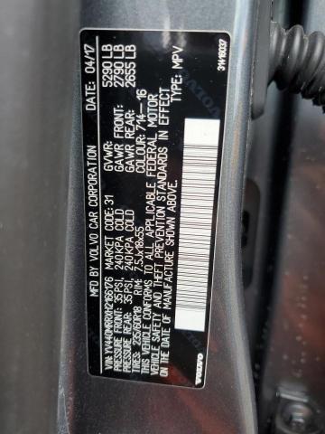 YV440MRRXH2166176 - 2017 VOLVO XC60 T5 DYNAMIC გრაფიტი ფოტო 12